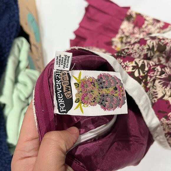 New Forever 21 Floral Babydoll Tube Top Mini Dress Y2K Womens Medium Tulle Girly - Picture 6 of 9